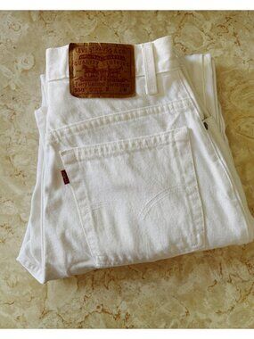 VTG Levi's White 550 Jeans Sz 8 Misses Made in USA Relaxed Tapered